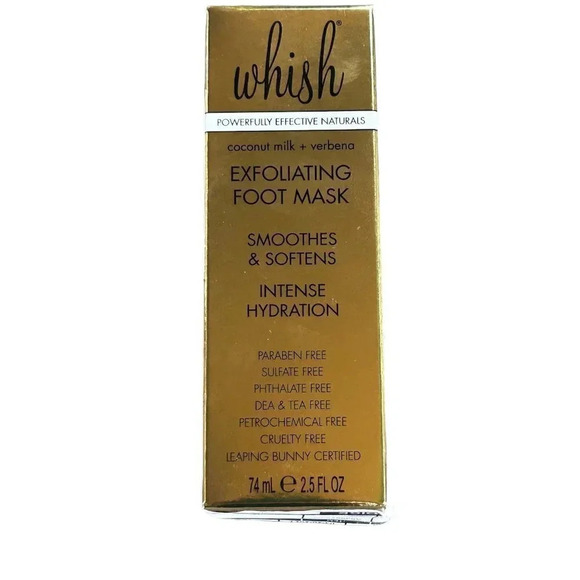 Whish Exfoliating Foot Mask Coconut Milk and Verbana 2.5 oz NEW - Picture 1 of 6